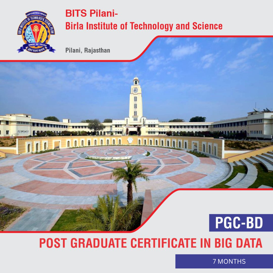 Post Graduate Certificate in Big Data at BITS Pilani - Birla Institute of Technology And Science, Rajasthan - Other
